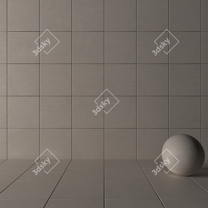 Modern Beige Concrete Wall Tiles 3D model image 3