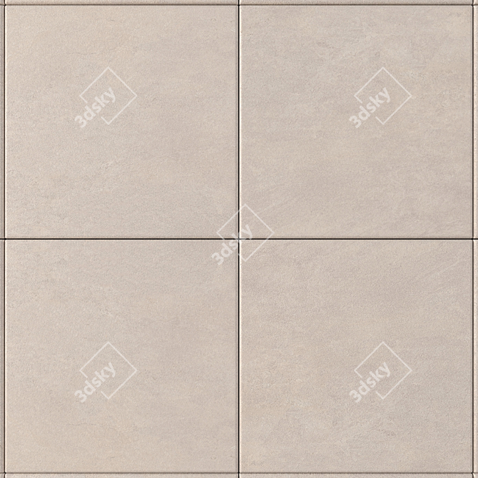 Basalt Beige Concrete Wall Tiles 3D model image 2