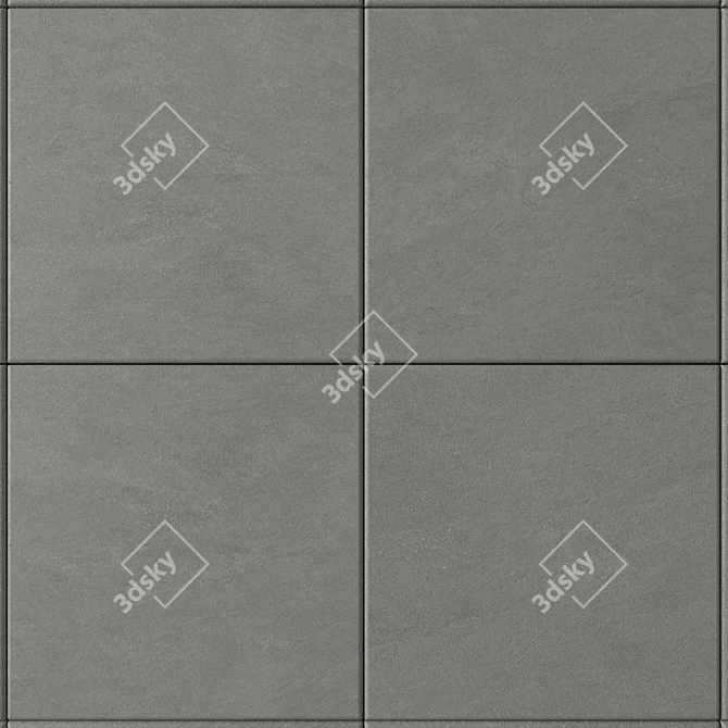 Basalt Fume Concrete Wall Tiles 3D model image 2