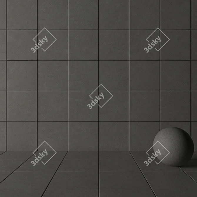 Basalt Fume Concrete Wall Tiles 3D model image 3