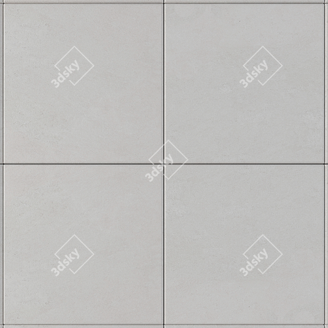 Basalt White Concrete Tiles 3D model image 2