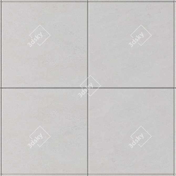 Basalt White Concrete Wall Tiles 3D model image 2