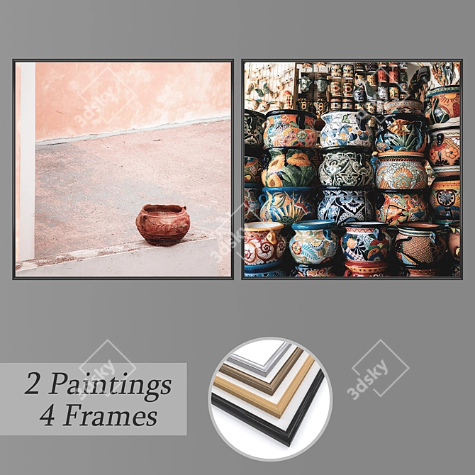 Versatile Wall Art Set with Multiple Frames 3D model image 1