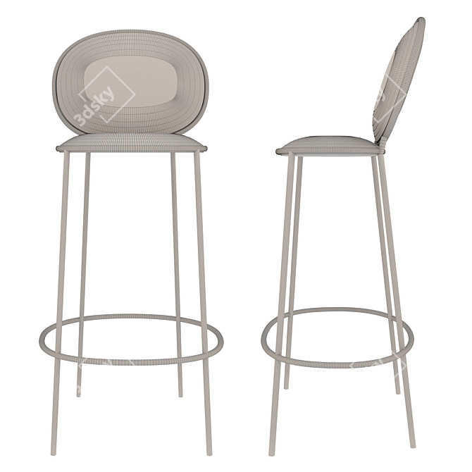 Sleek and Chic Stay Bar Stool 3D model image 2