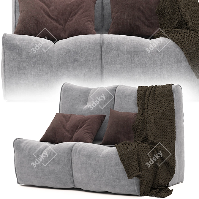 Minimalist Eco Weave Couch 3D model image 1