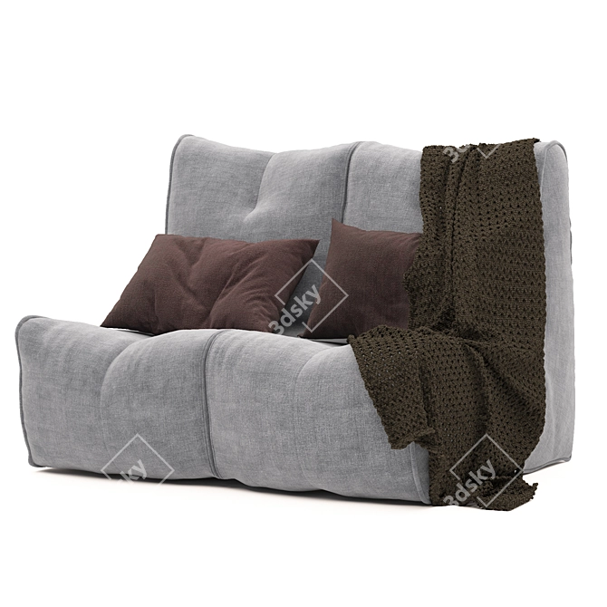 Minimalist Eco Weave Couch 3D model image 3