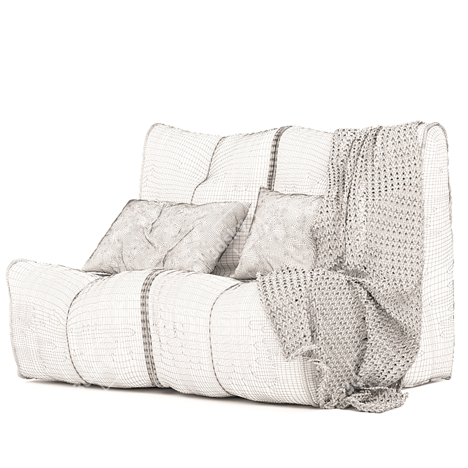 Minimalist Eco Weave Couch 3D model image 7