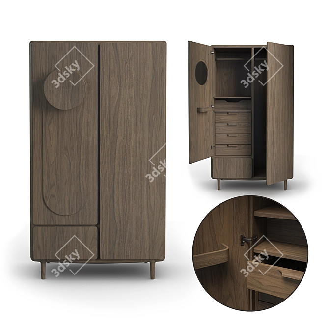 Revised His/Hers Mirror Wardrobe 3D model image 1