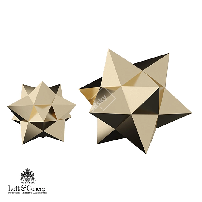 Kelly Wearstler Origami Star: Industrial Chic Accessory 3D model image 1