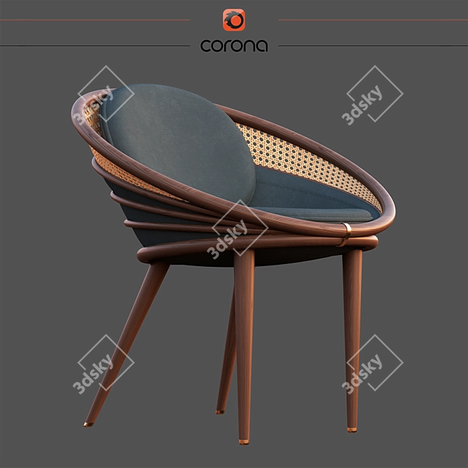 Exquisite Ndebele Dining Chair 3D model image 1