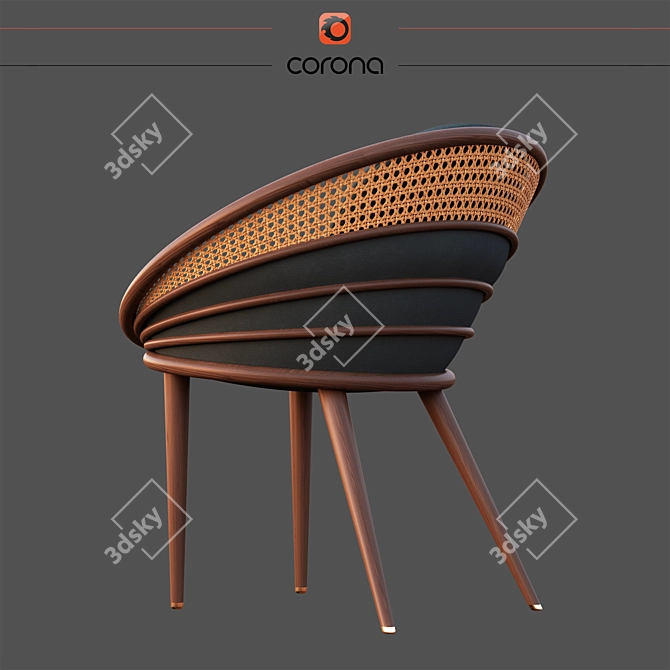 Exquisite Ndebele Dining Chair 3D model image 2