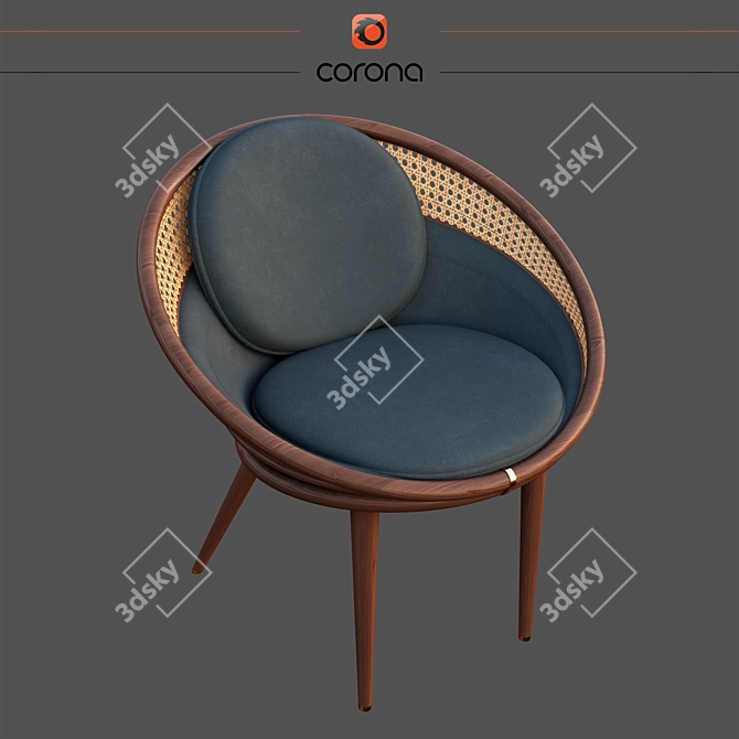 Exquisite Ndebele Dining Chair 3D model image 3