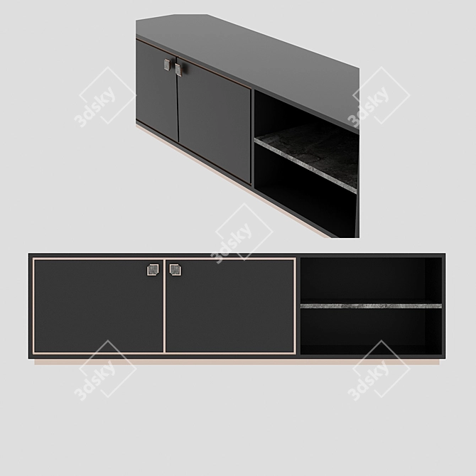 Custom TV Stand Chest | 1900x620x500 Size 3D model image 1