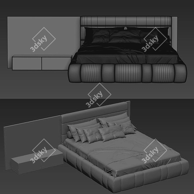 Modern Bed Design | V-Ray Compatible 3D model image 4