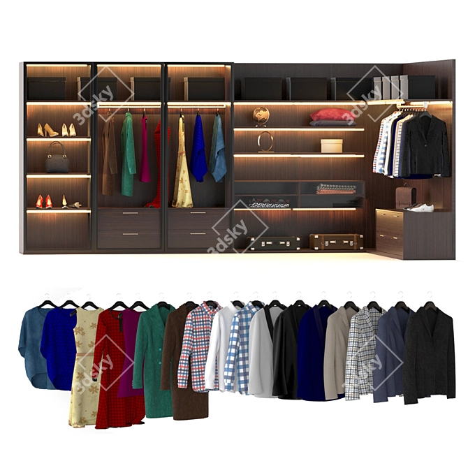 Molteni Wardrobe: Sleek & Spacious Storage 3D model image 1