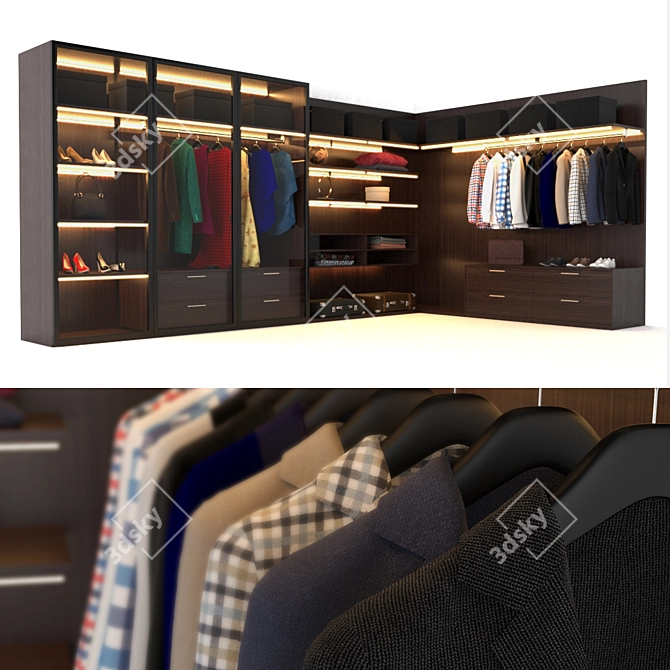 Molteni Wardrobe: Sleek & Spacious Storage 3D model image 2