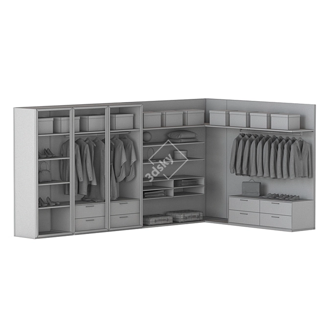 Molteni Wardrobe: Sleek & Spacious Storage 3D model image 4