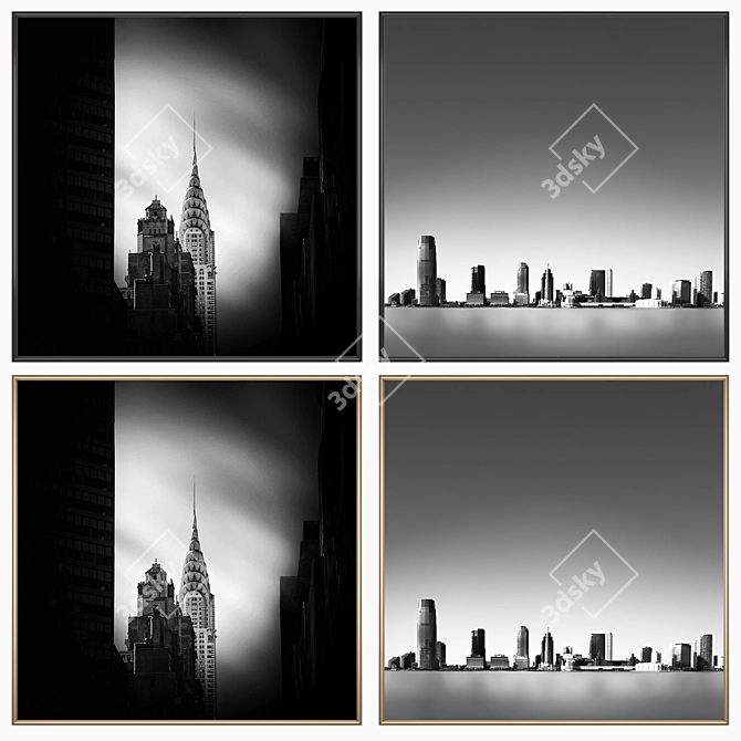 Artful Expression: Set of 2 Wall Paintings 3D model image 2