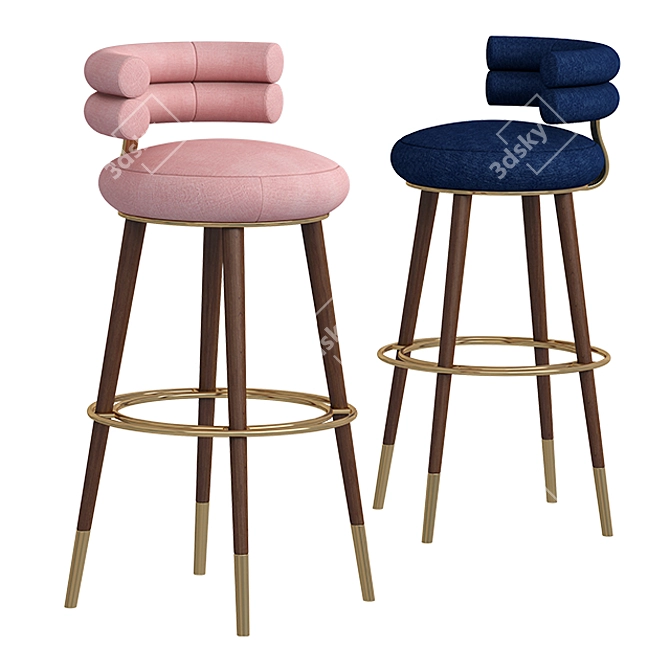 Betsy Retro Bar Chair 3D model image 1