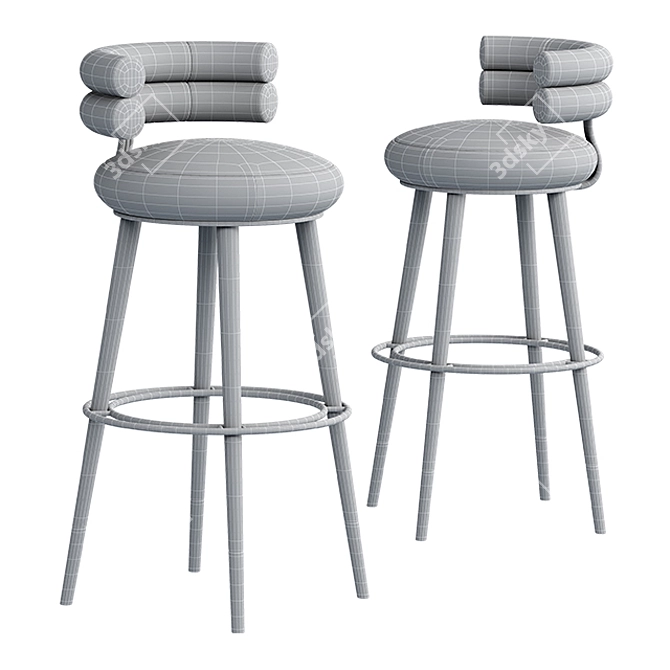 Betsy Retro Bar Chair 3D model image 3