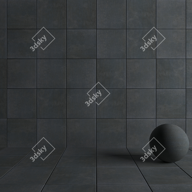 Cemento Anthracite Concrete Wall Tiles 3D model image 4