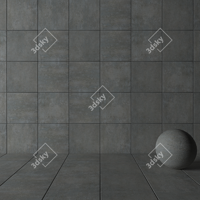 Cemento Gray Concrete Wall Tiles 3D model image 3