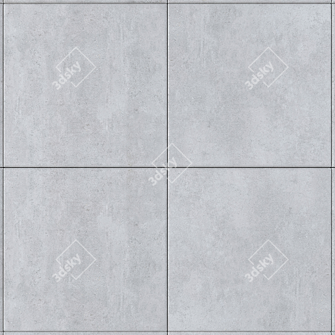 Cemento White Concrete Tiles: Modern Elegance for Your Walls 3D model image 2