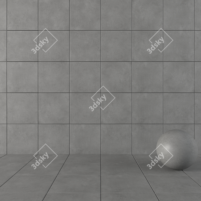 CORE Anthracite Concrete Wall Tiles 3D model image 1