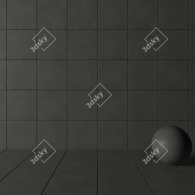 CORE Anthracite Concrete Wall Tiles 3D model image 3