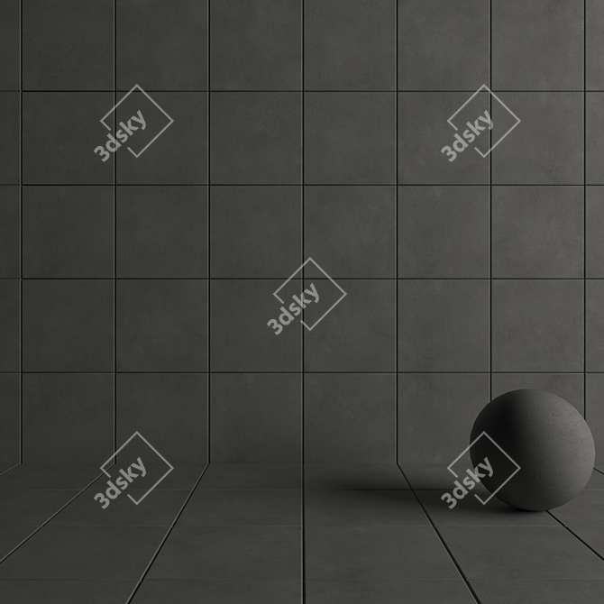 CORE Anthracite Concrete Wall Tiles 3D model image 4