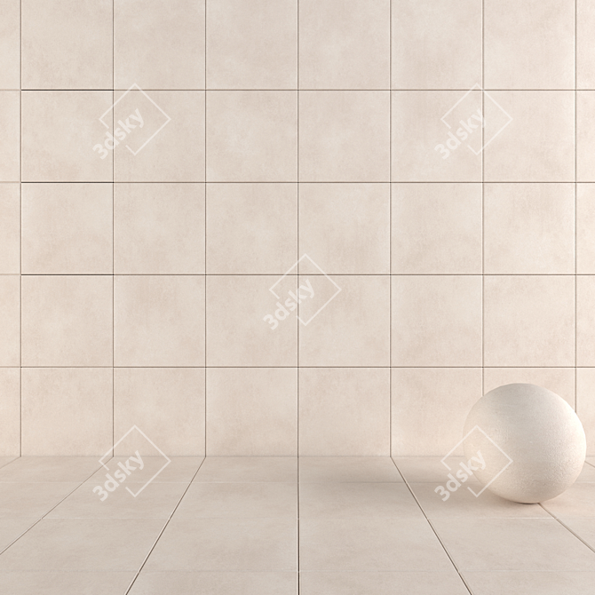 CORE Beige Concrete Wall Tiles 3D model image 1