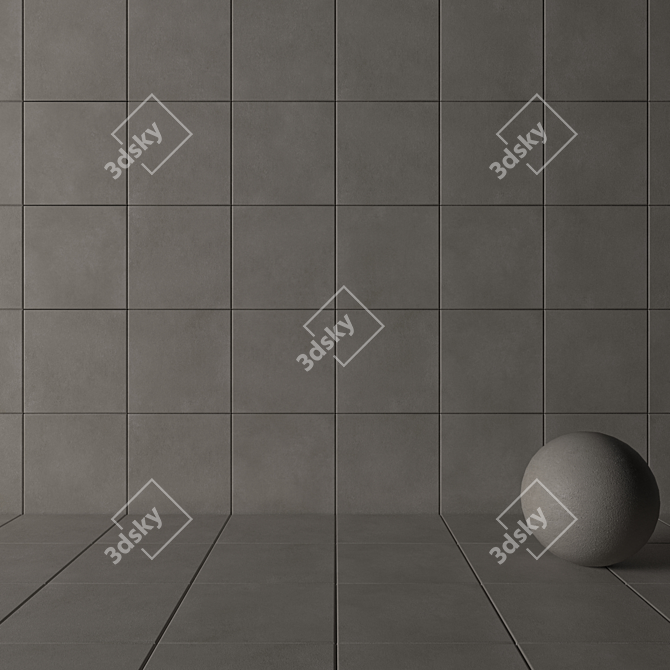 Core Fume Concrete Wall Tiles: Modern & Versatile 3D model image 3