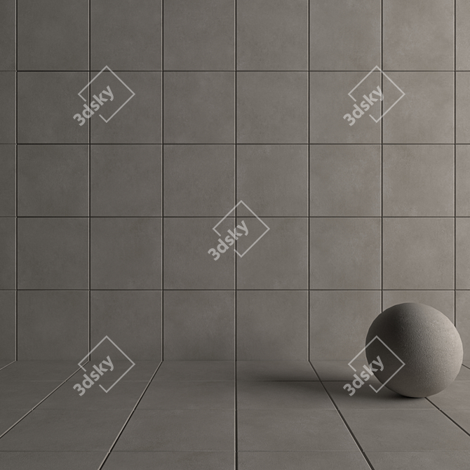 Core Fume Concrete Wall Tiles: Modern & Versatile 3D model image 4