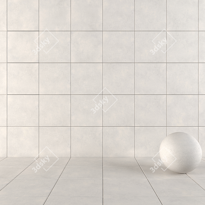 Core Gray Concrete Wall Tiles 3D model image 1