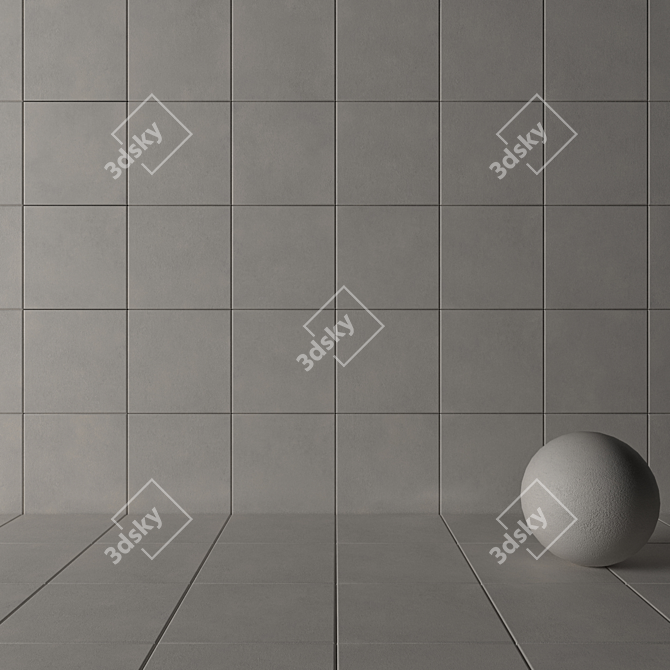 Core Gray Concrete Wall Tiles 3D model image 3