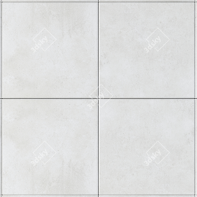 CORE White Concrete Wall Tiles 3D model image 2