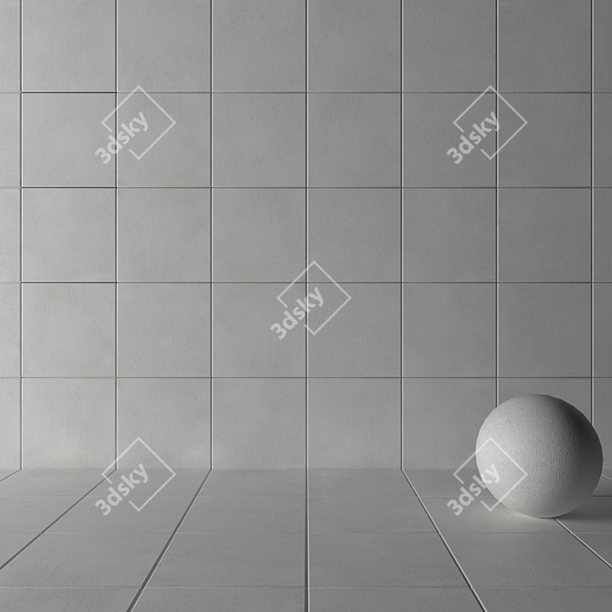 CORE White Concrete Wall Tiles 3D model image 3