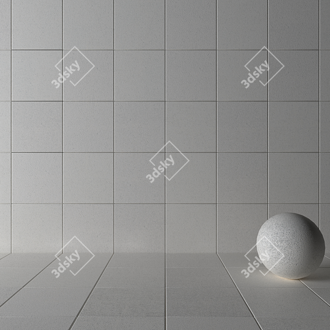  Euro White Concrete Wall Tiles 3D model image 2