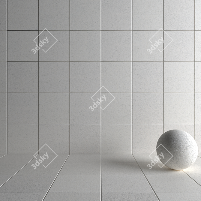  Euro White Concrete Wall Tiles 3D model image 3