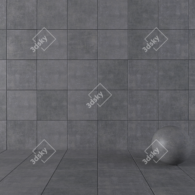 Anthracite Concrete Wall Tiles: Modern Home Décor 3D model image 1