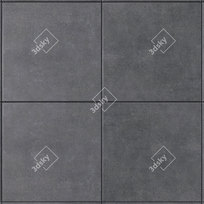 Anthracite Concrete Wall Tiles: Modern Home Décor 3D model image 2