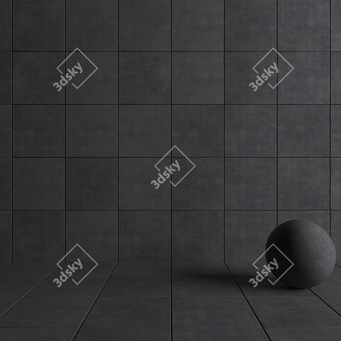 Anthracite Concrete Wall Tiles: Modern Home Décor 3D model image 4