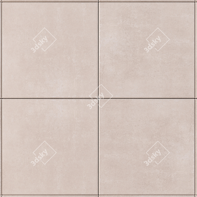 Beige Concrete Wall Tiles: Home Collection 3D model image 2