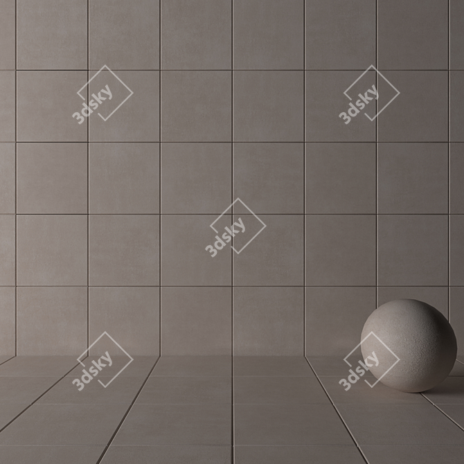 Beige Concrete Wall Tiles: Home Collection 3D model image 3