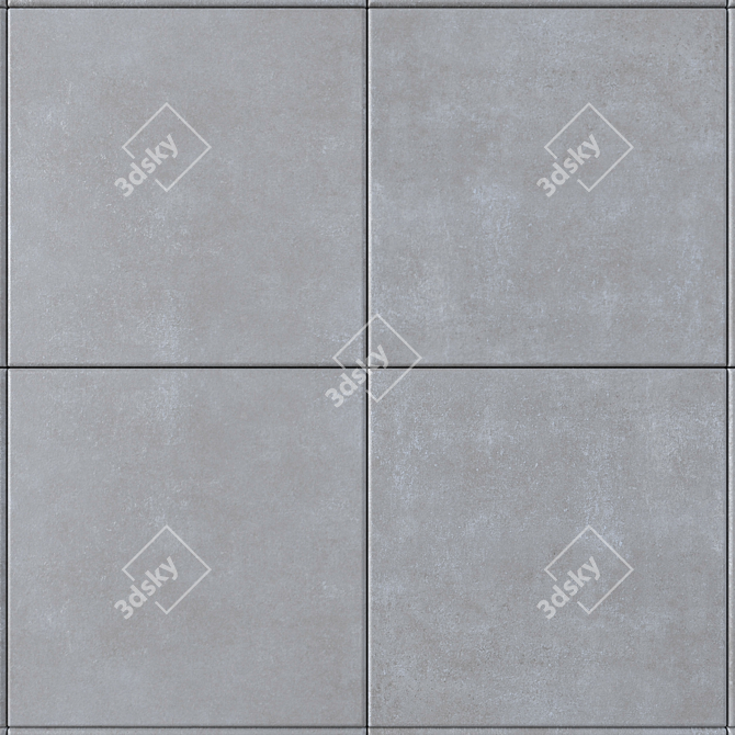 Industrial Chic Concrete Wall Tiles 3D model image 2