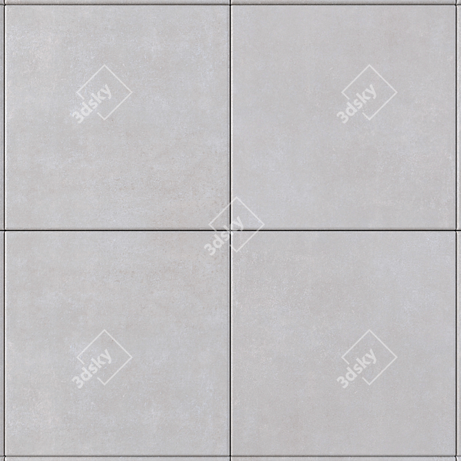 Gray Home Concrete Wall Tiles 3D model image 2