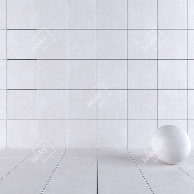 Modern Concrete Wall Tiles 3D model image 1