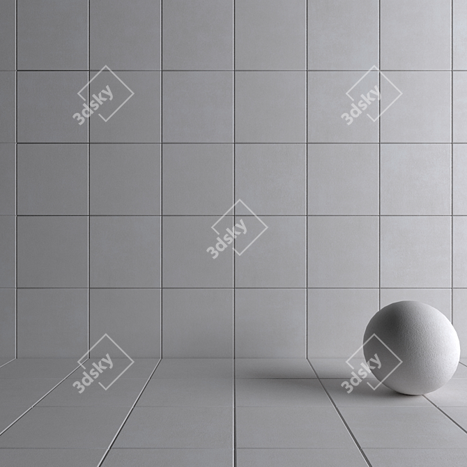 Modern Concrete Wall Tiles 3D model image 4