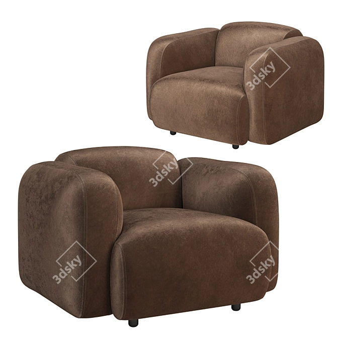 Sleek Swell Sofa: Versatile and Stylish 3D model image 1