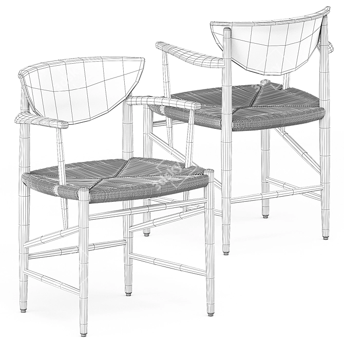 Scandinavian Elegance: Drawn HM4 Chair 3D model image 5